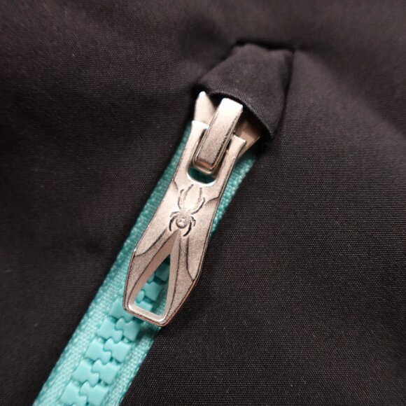 Spyder Women’s Medium Black Ski Jacket Aqua Zip F17 Winter Snow - Picture 3 of 13